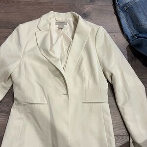 H&M Cream Tailored Vest with Notched Lapels